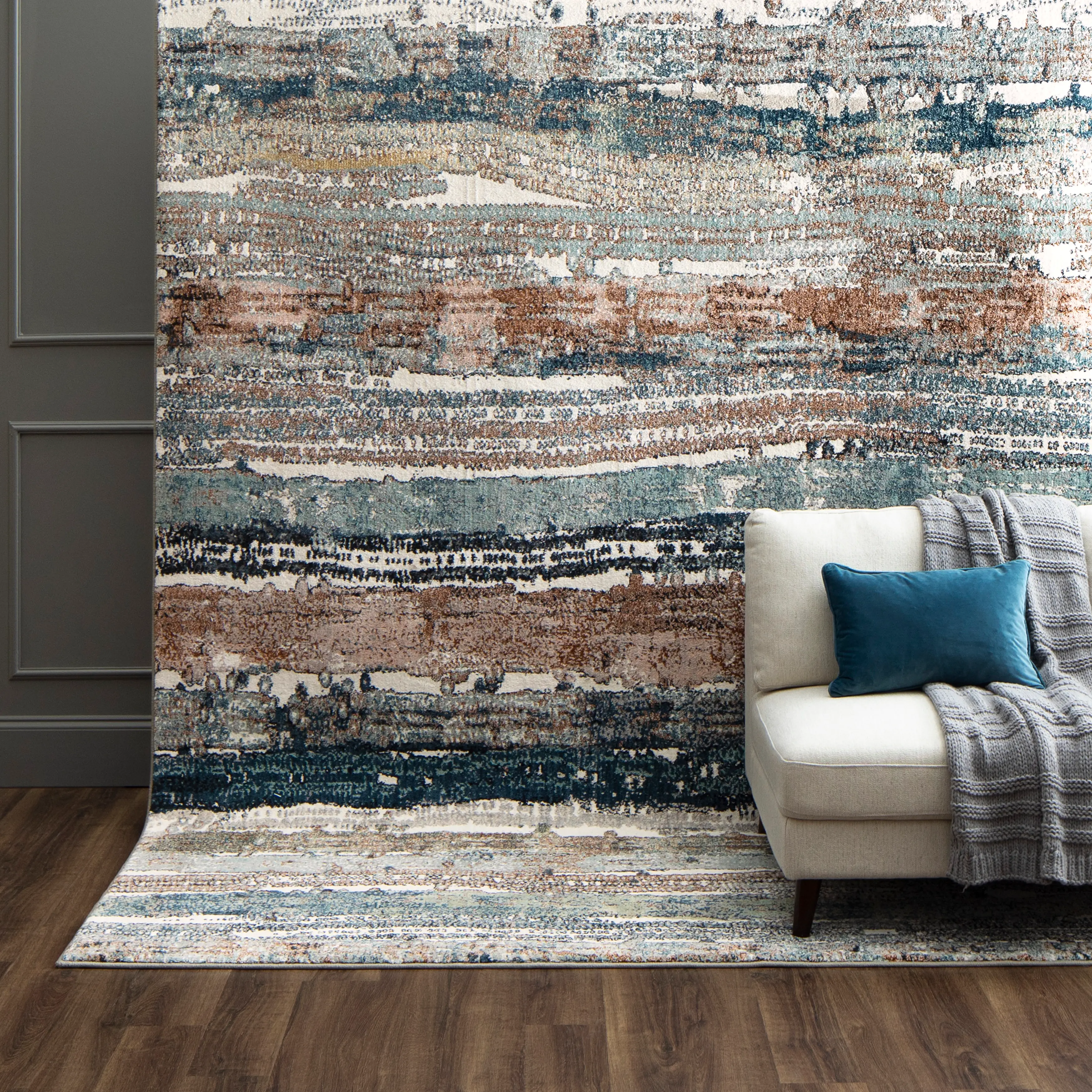 92204-60129/BLU-8X10 Epiphany 8 x 10 Blue Color Waves Area Rug-4