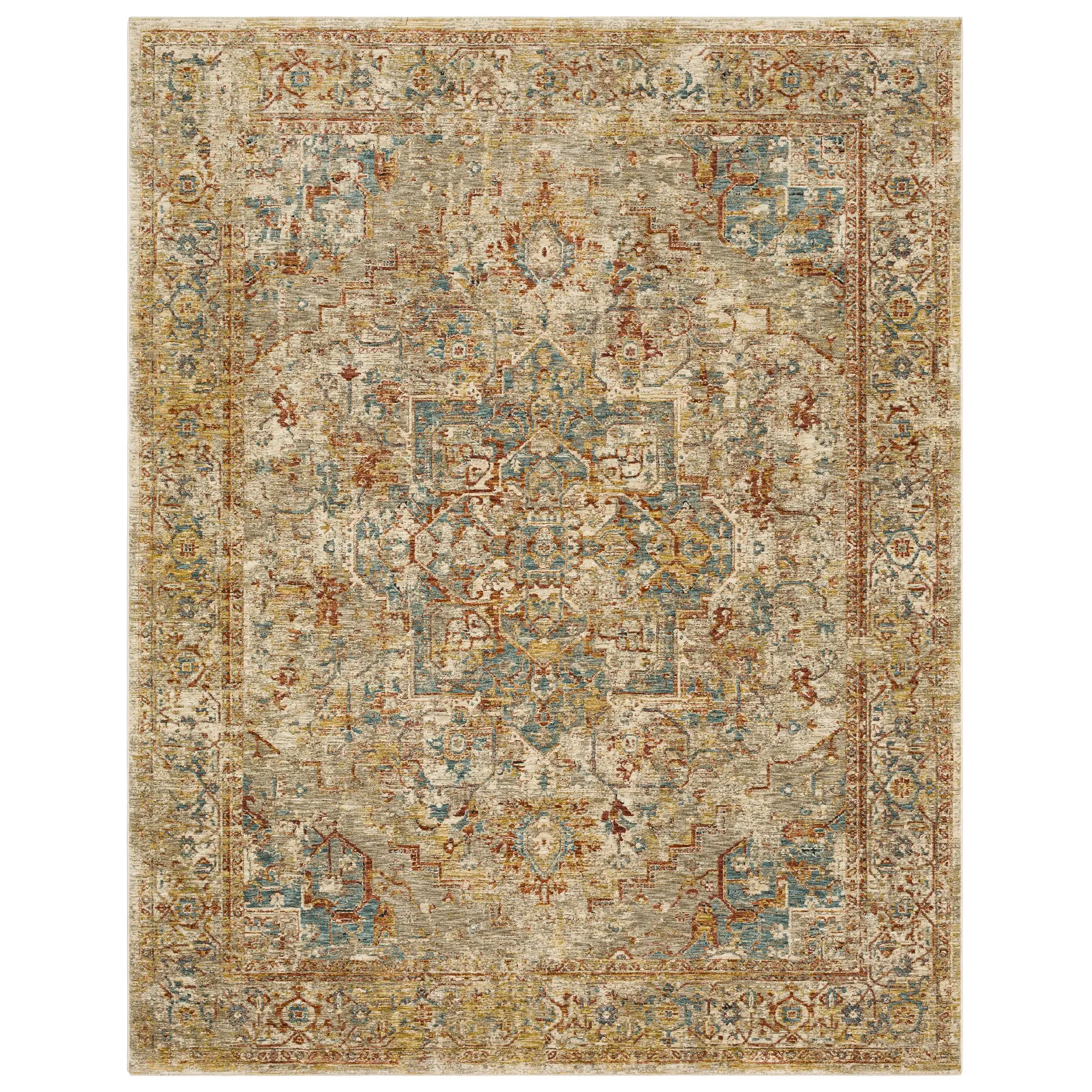 RG845-741/C-7.8X10.3 Marash 8 x 10 Ezine Gold and Cream Area Rug-1