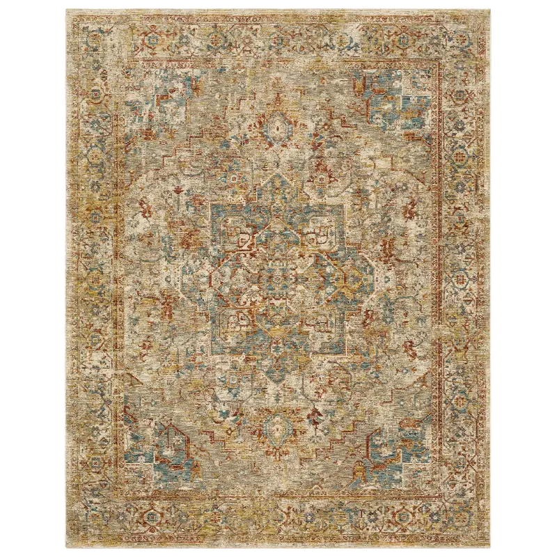 Marash 8 x 10 Ezine Gold and Cream Area Rug