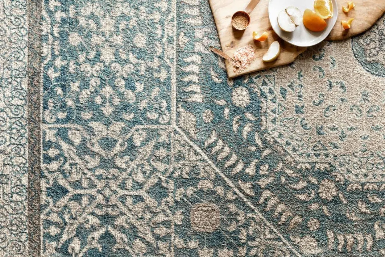 CQ-01/BL/SND-5.3X7.6 Century 5 x 8 Blue Sand Area Rug-3