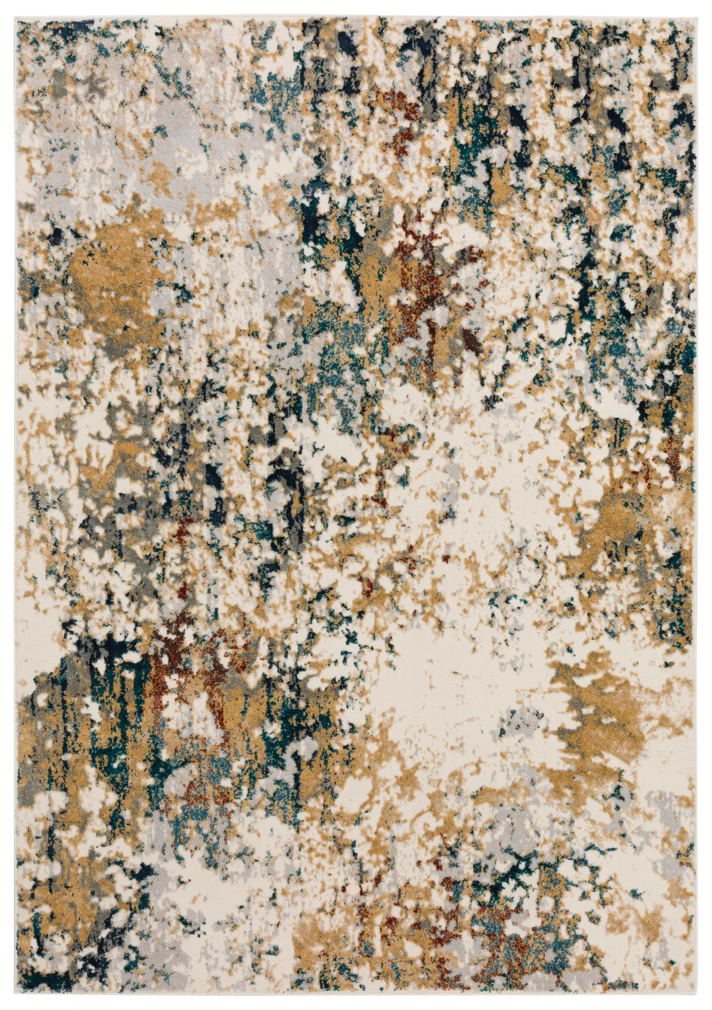 KM26MU5X7-MULT/KARMA Karma 5 x 8 Contemporary Yellow Area Rug-1