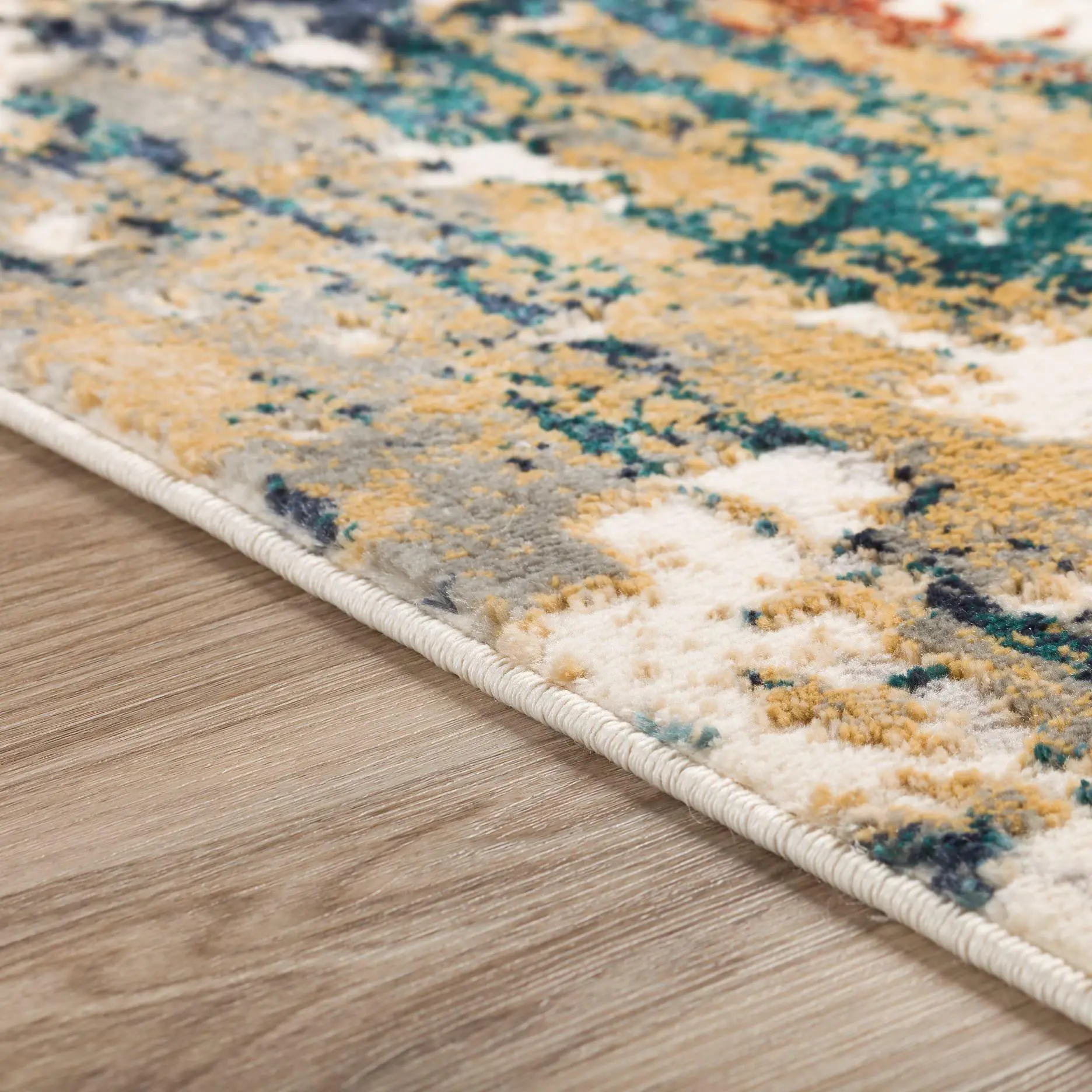 KM26MU5X7-MULT/KARMA Karma 5 x 8 Contemporary Yellow Area Rug-10