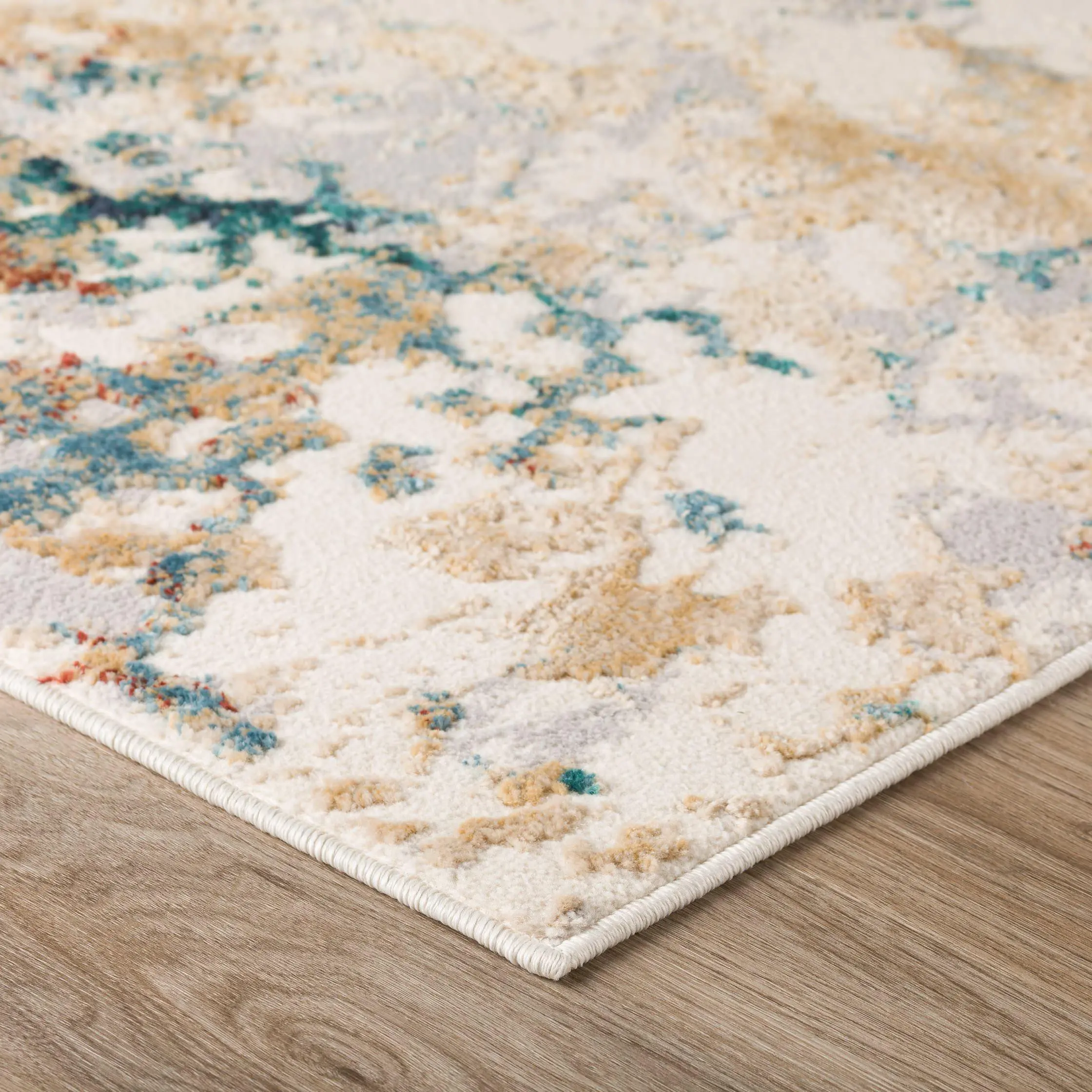 KM26MU5X7-MULT/KARMA Karma 5 x 8 Contemporary Yellow Area Rug-4