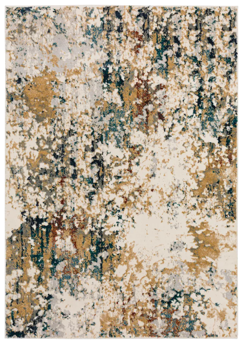 Karma 8 x 10 Contemporary Yellow Area Rug
