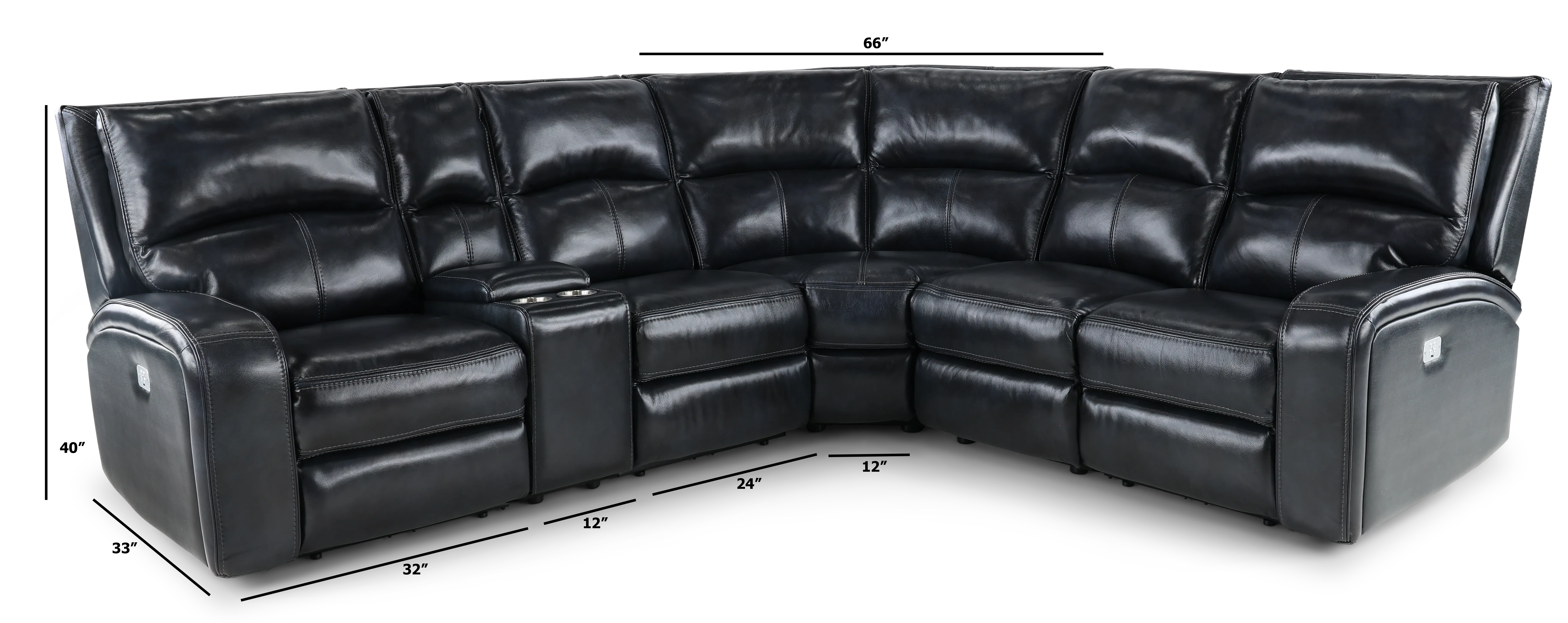 Megan Dark Blue 6 Piece Power Reclining Sectional-3