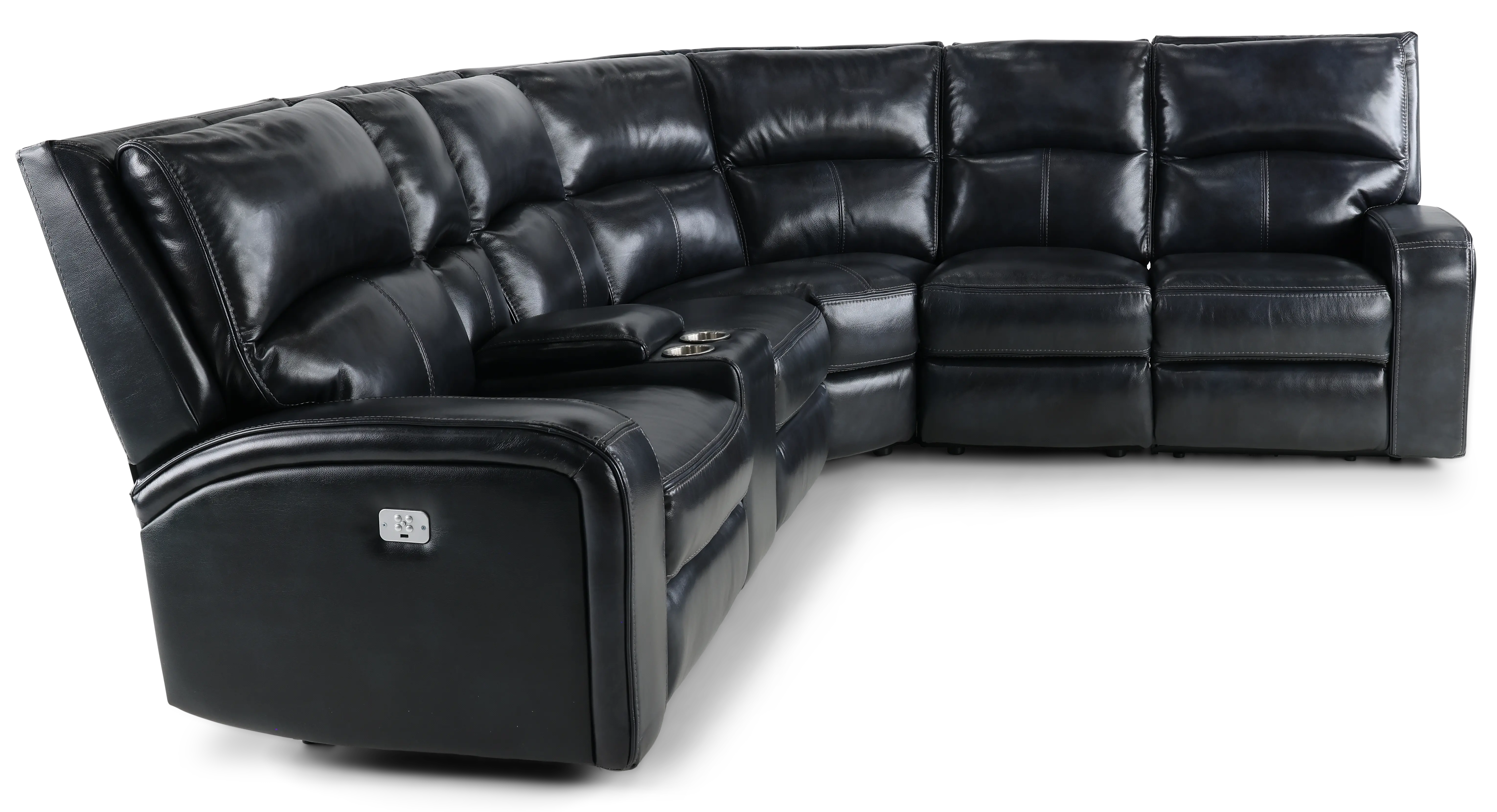 Megan Dark Blue 6 Piece Power Reclining Sectional-4