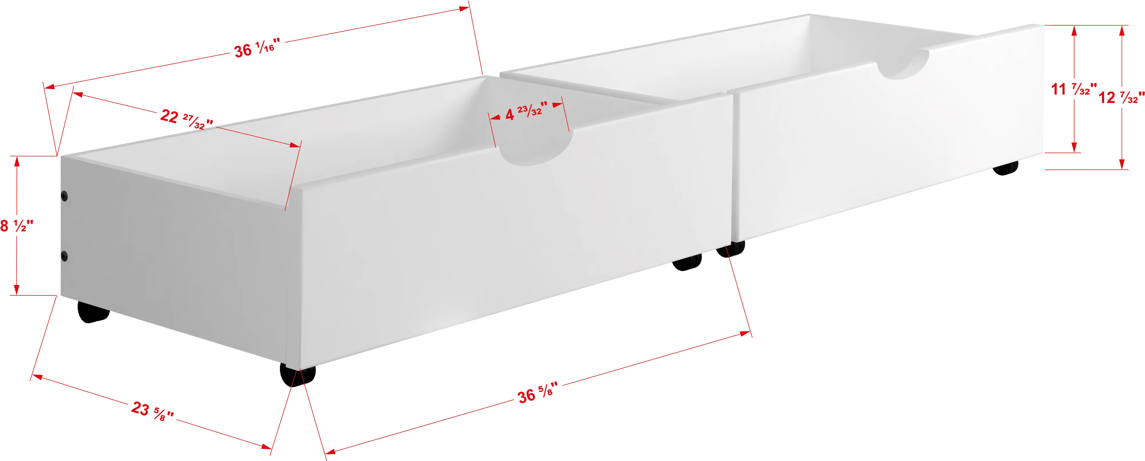 Ellsworth Full White Sleigh Bed with Drawers-1