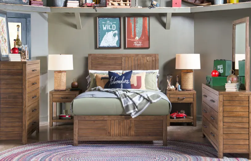 Summer Camp Brown 5 Piece Full Bedroom Set-1