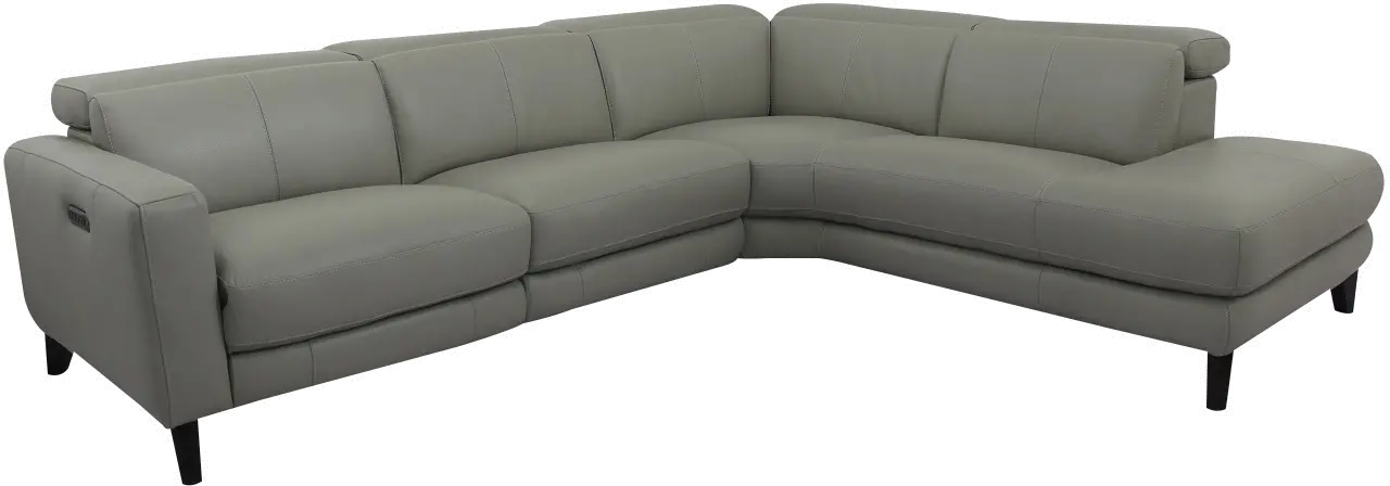 Madrid Cream Leather 2 Piece Power Reclining Sectional-1