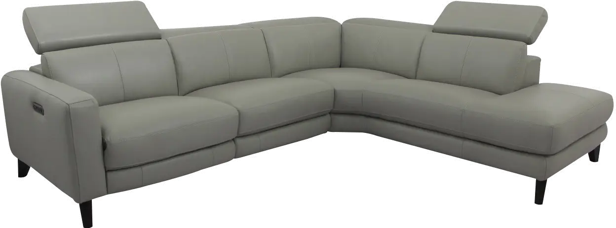 Madrid Cream Leather 2 Piece Power Reclining Sectional-2