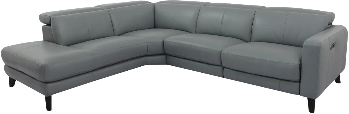 Madrid Gray 2 Piece Power Reclining Leather Sectional-1