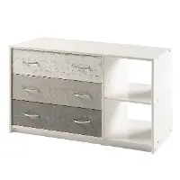 Bristol Low Loft Gray and White Chest with Shelving