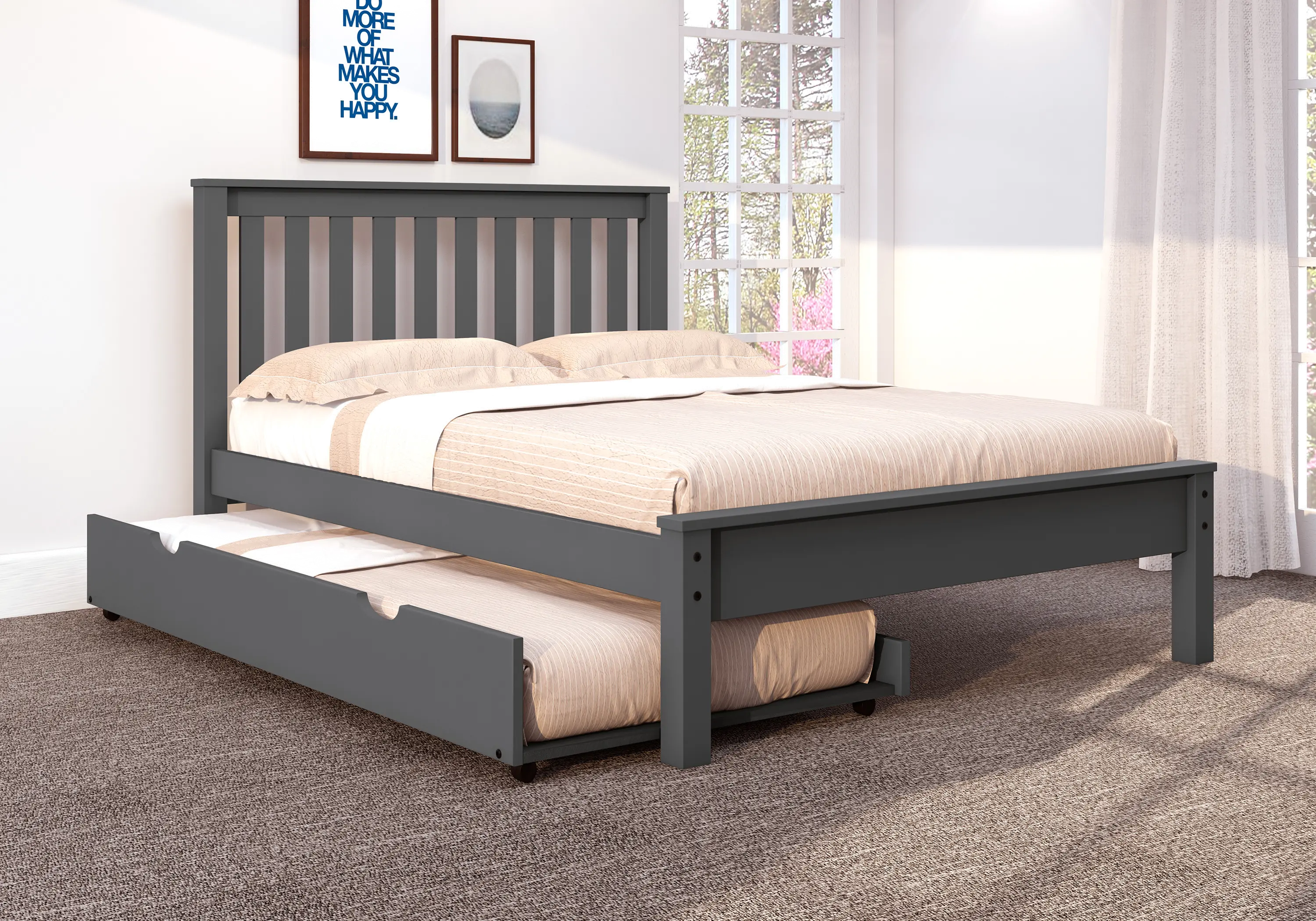Carson Dark Gray Full Bed with Trundle-2