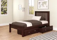 Carson Cappuccino Twin Bed with Dual Underbed Drawers
