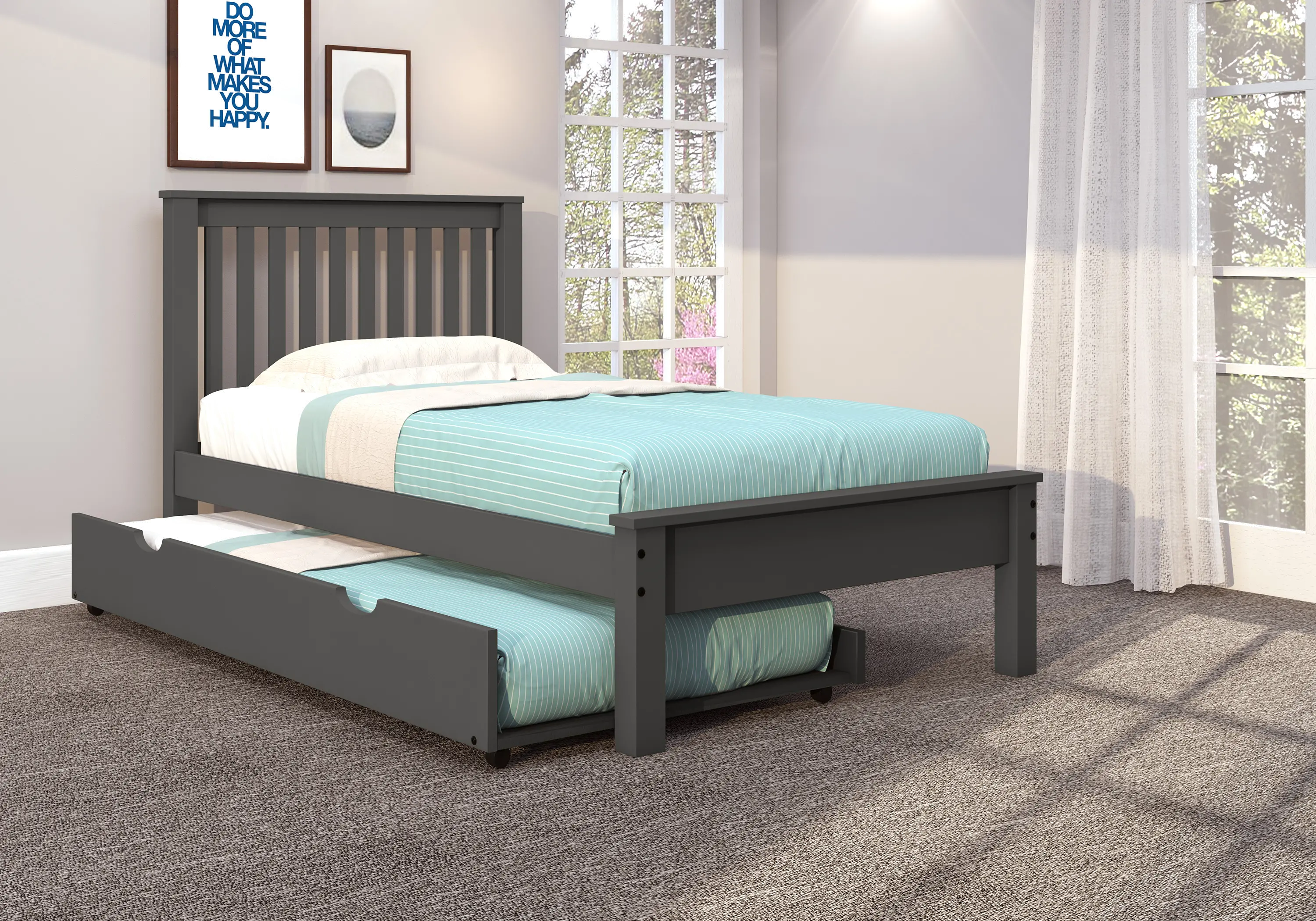Carson Dark Gray Twin Bed with Trundle-2