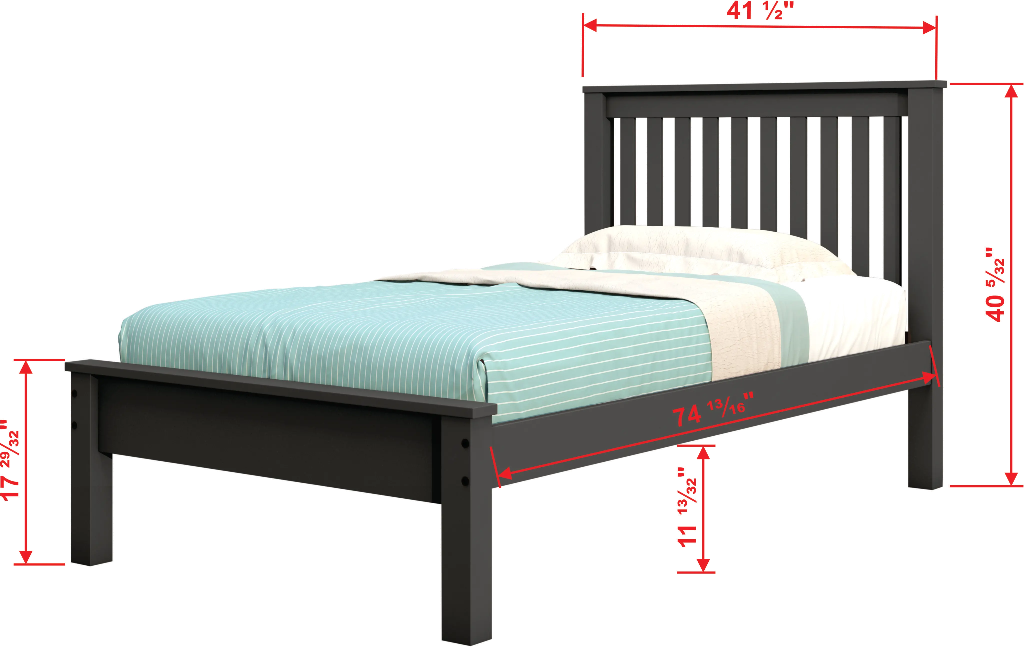 Carson Dark Gray Twin Bed with Trundle-1