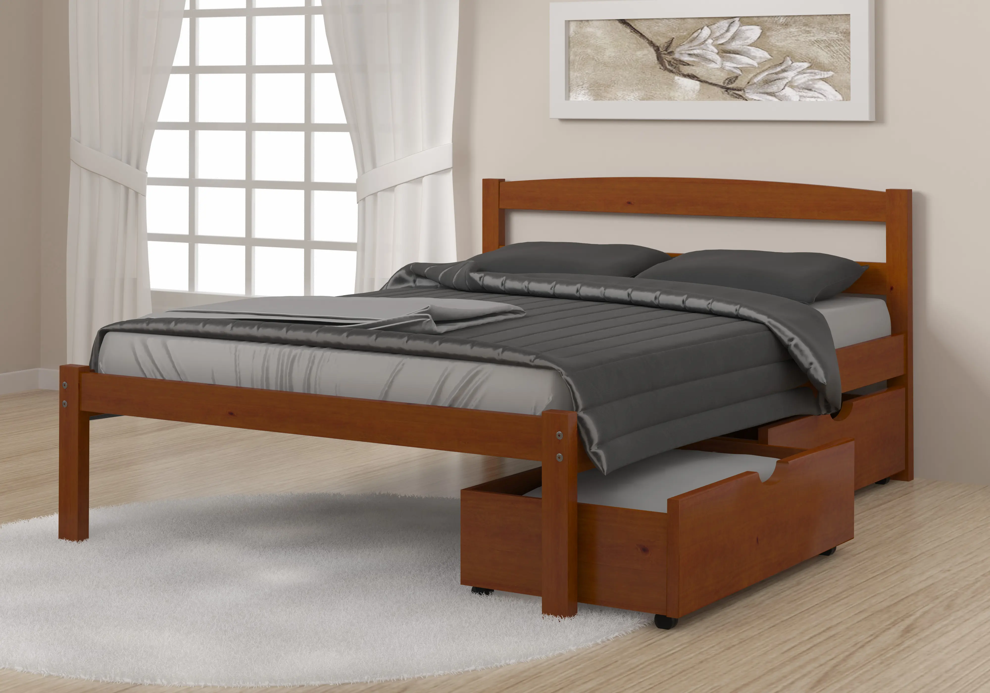 Sierra Light Espresso Full Bed with Dual Underbed Drawers-2