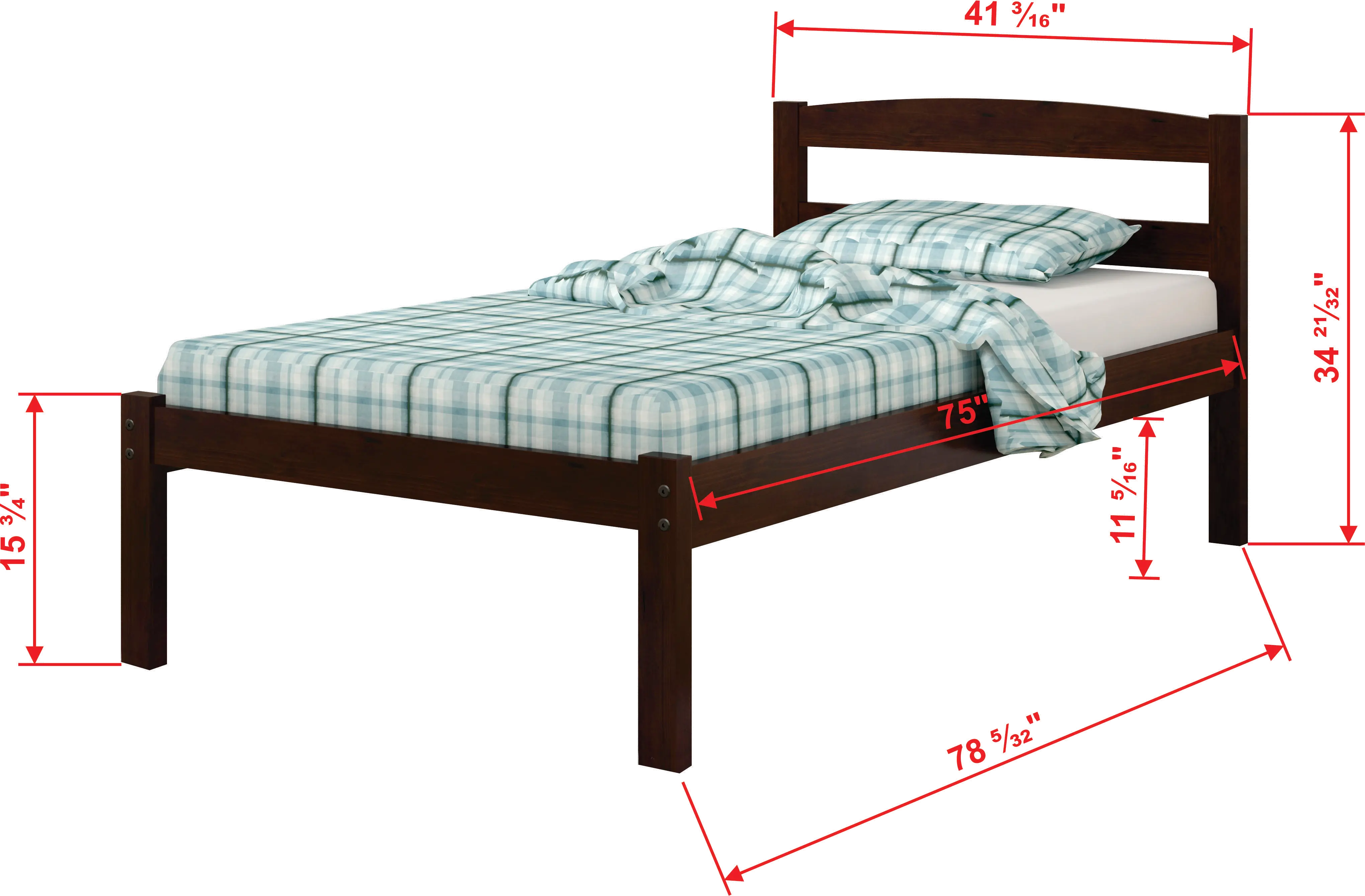 Sierra Dark Cappuccino Twin Bed-3