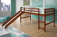 Haven Light Espresso Twin Loft Bed with Slide