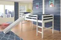 Haven White Twin Loft Bed with Slide