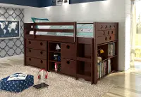 Boston Cappuccino Twin Loft Bed