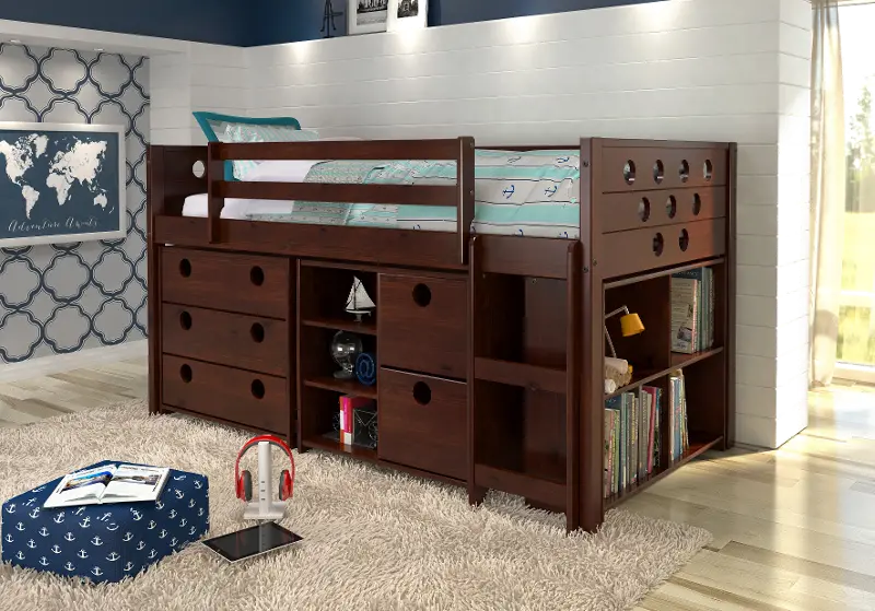 Boston Cappuccino Twin Loft Bed