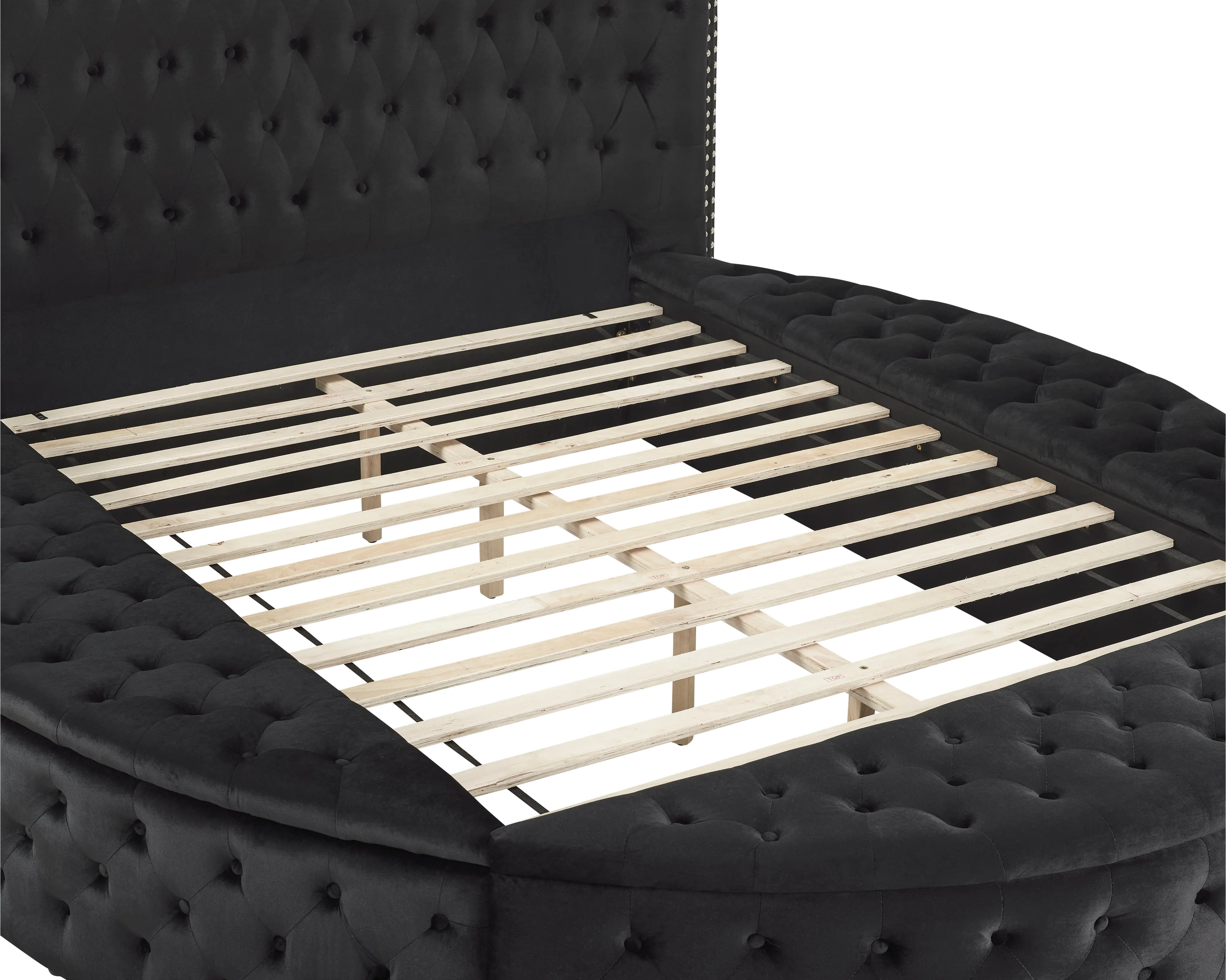 Monarch Black Queen Upholstered Bed-1