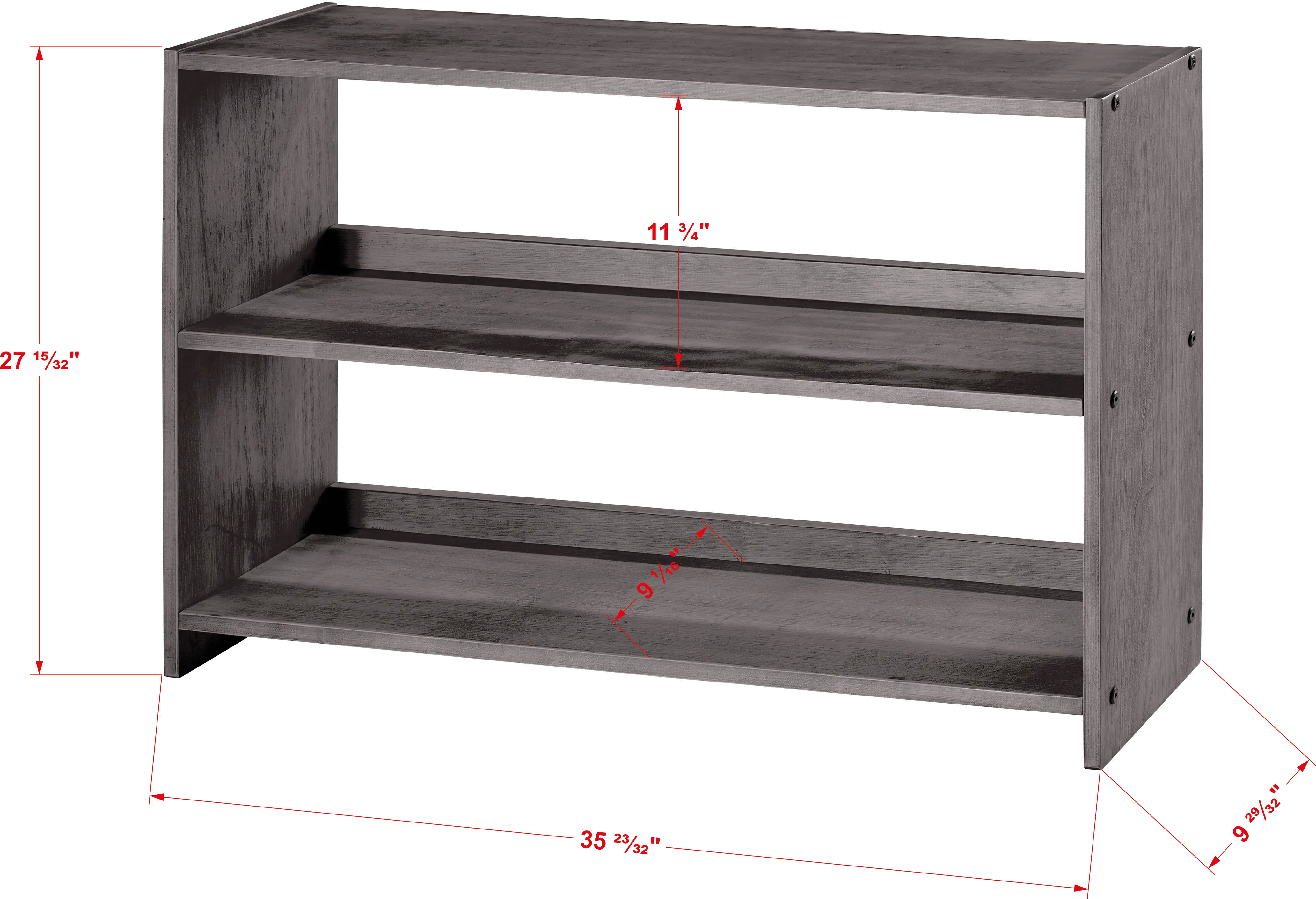 Louver Antique Gray Loft Bookcase-2