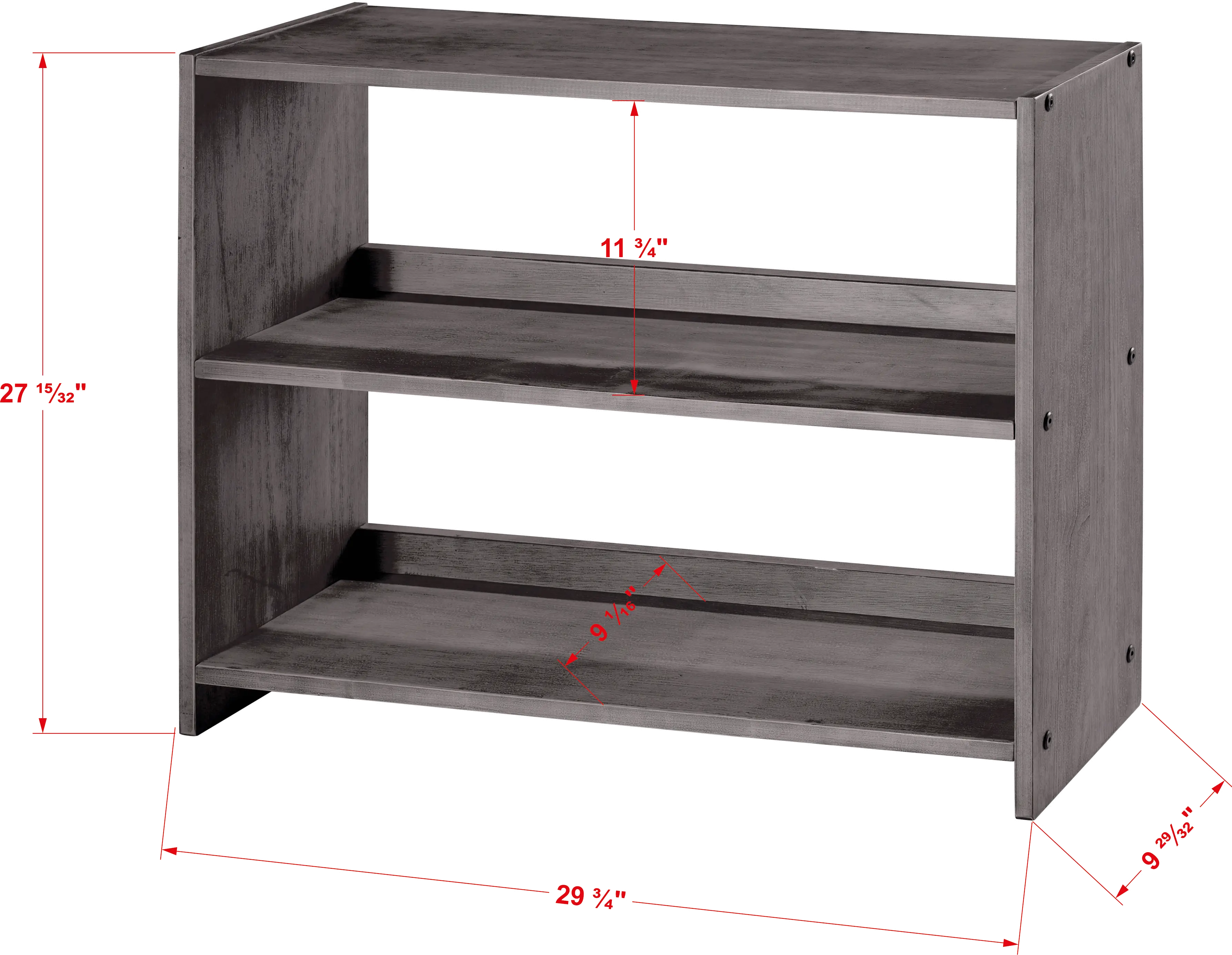 Louver Antique Gray Small Loft Bookcase-2