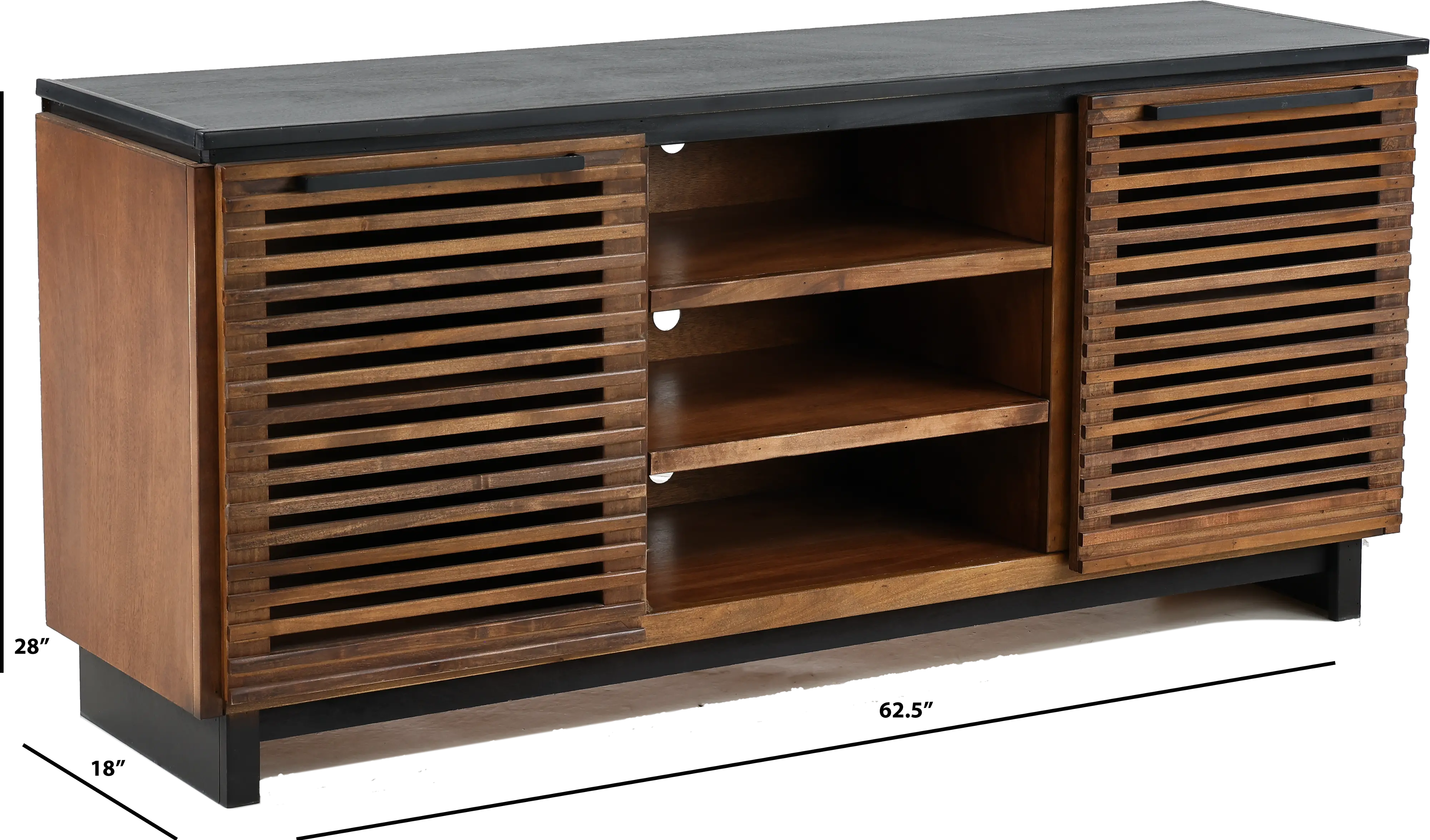 Graceland Brown and Black 63  TV Stand-3