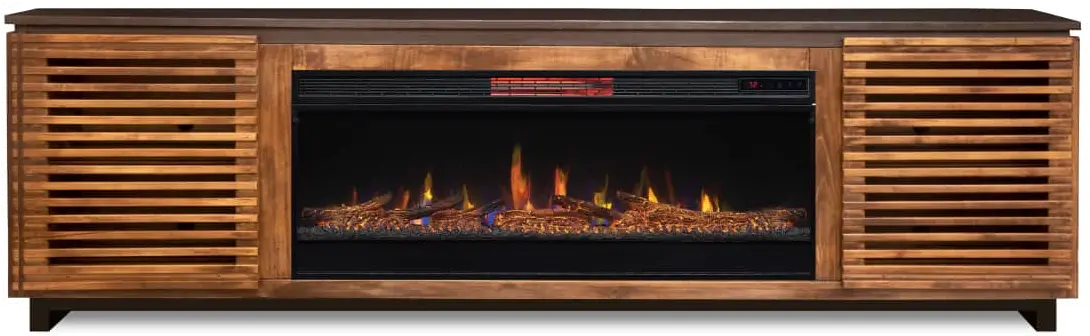 Graceland Brown and Black 86  Fireplace TV Stand-1