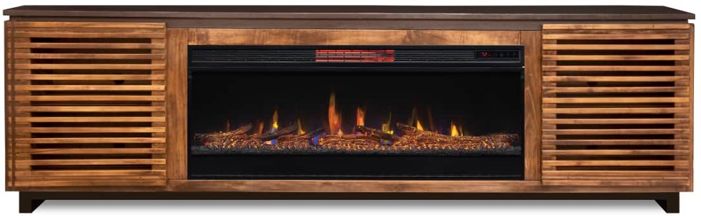 Graceland Brown and Black 86" Fireplace TV Stand