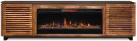 Graceland Brown and Black 86  Fireplace TV Stand