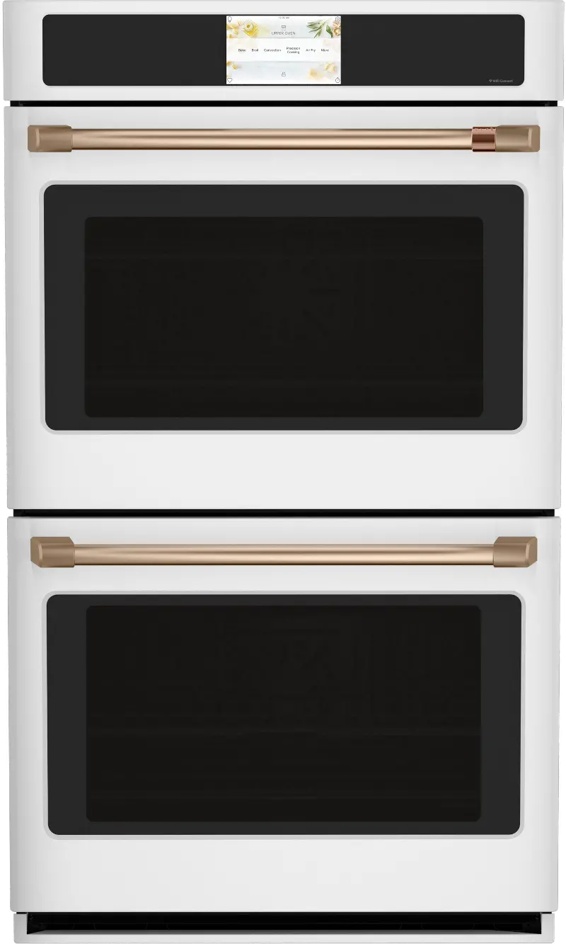 Cafe 10 cu ft Double Wall Oven - White 30 Inch