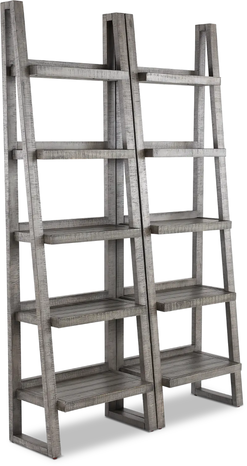 Tustin Stone Gray Set of Etagere Bookcases