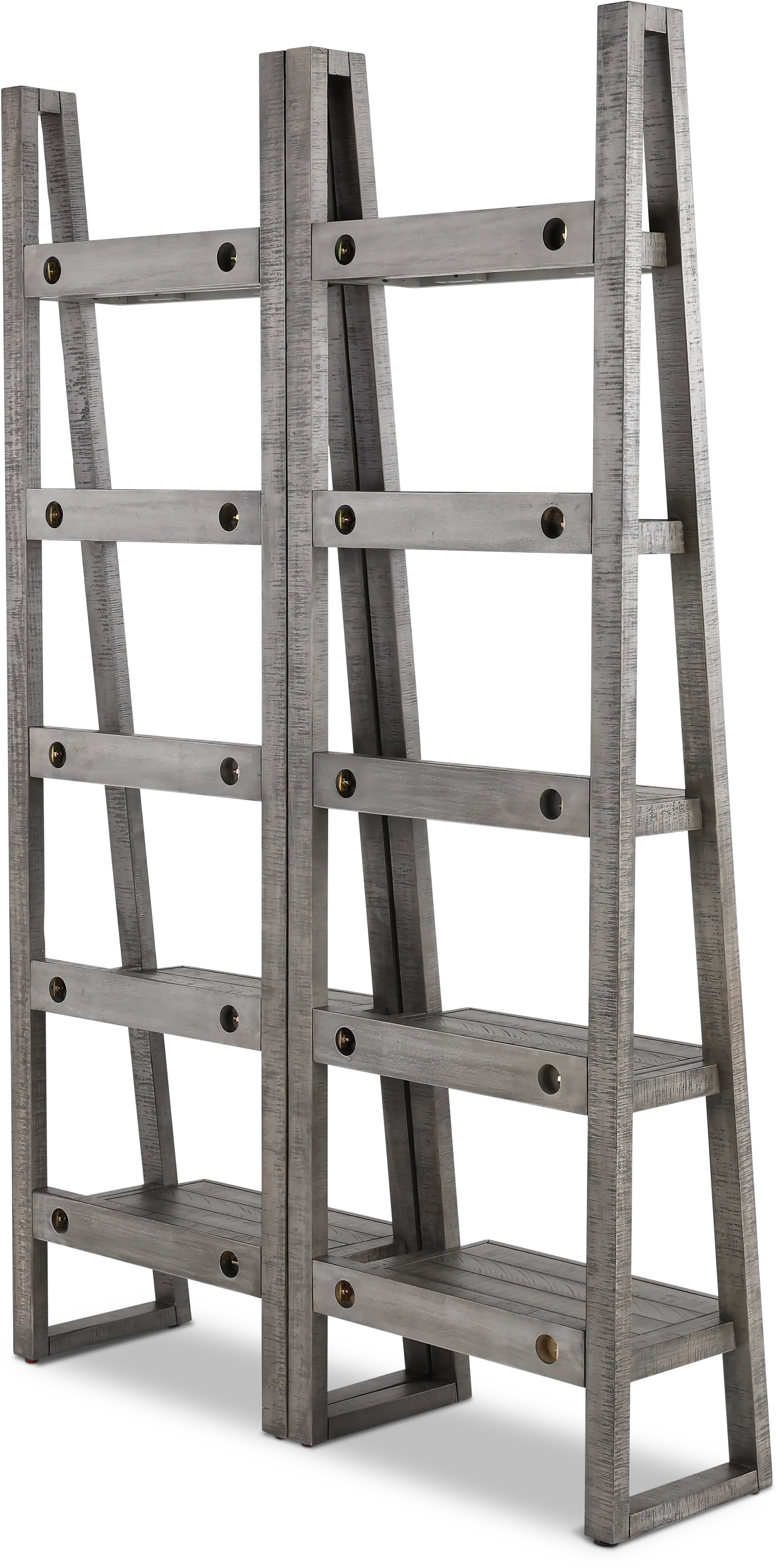 Tustin Stone Gray Set of Etagere Bookcases-4