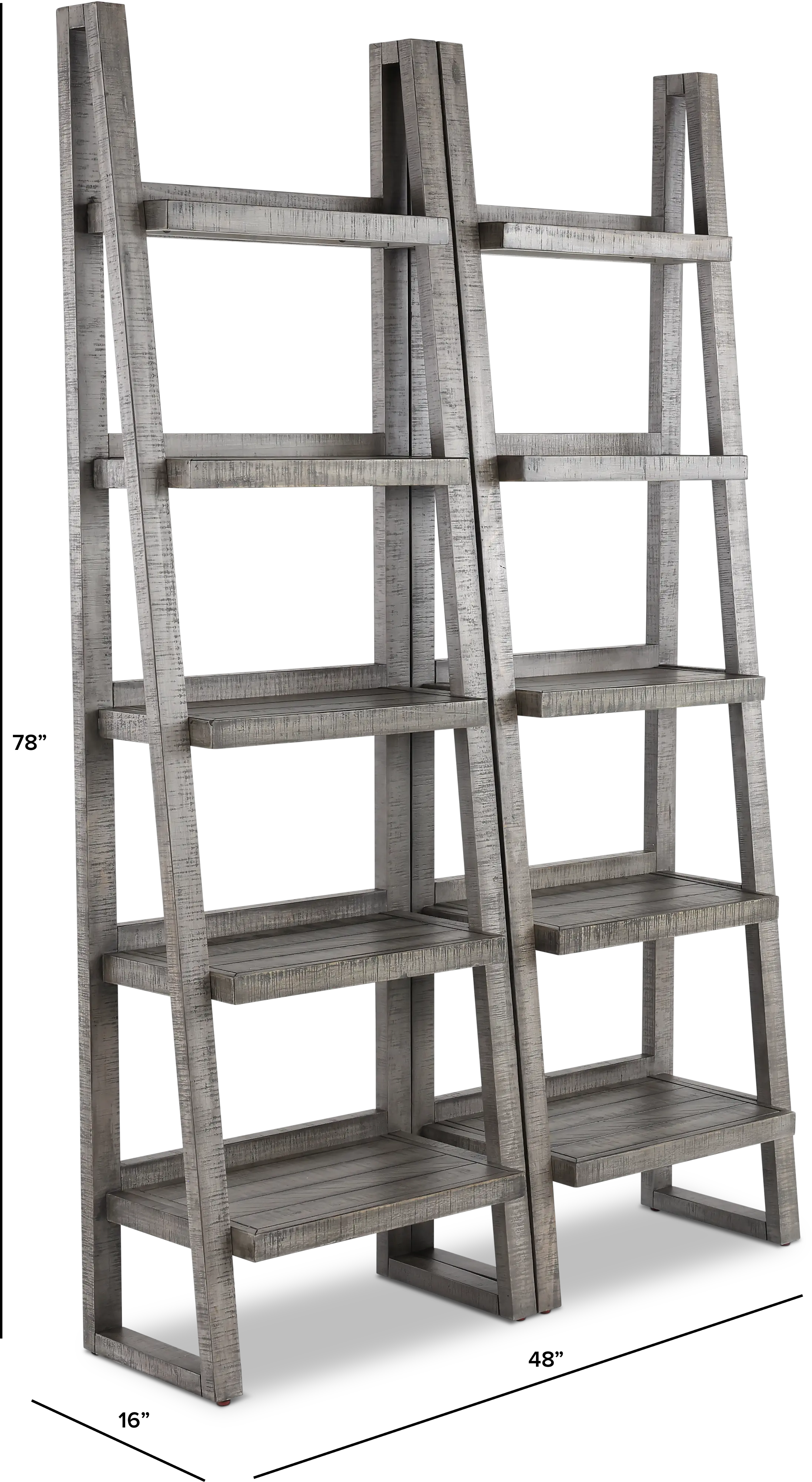 Tustin Stone Gray Set of Etagere Bookcases-3