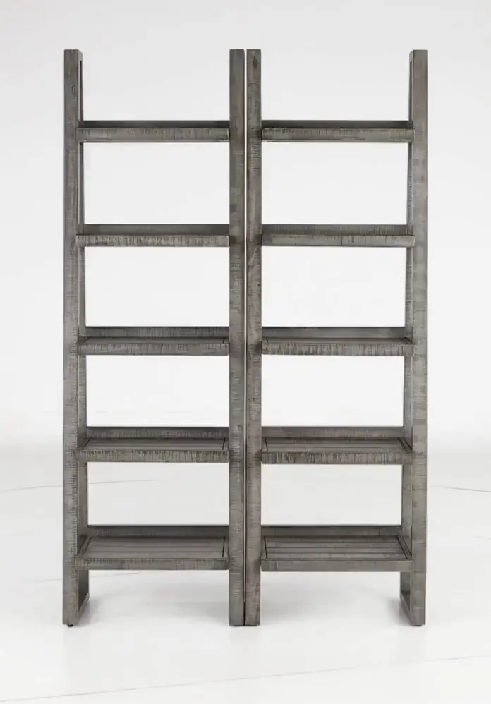 Tustin Stone Gray Set of Etagere Bookcases-8
