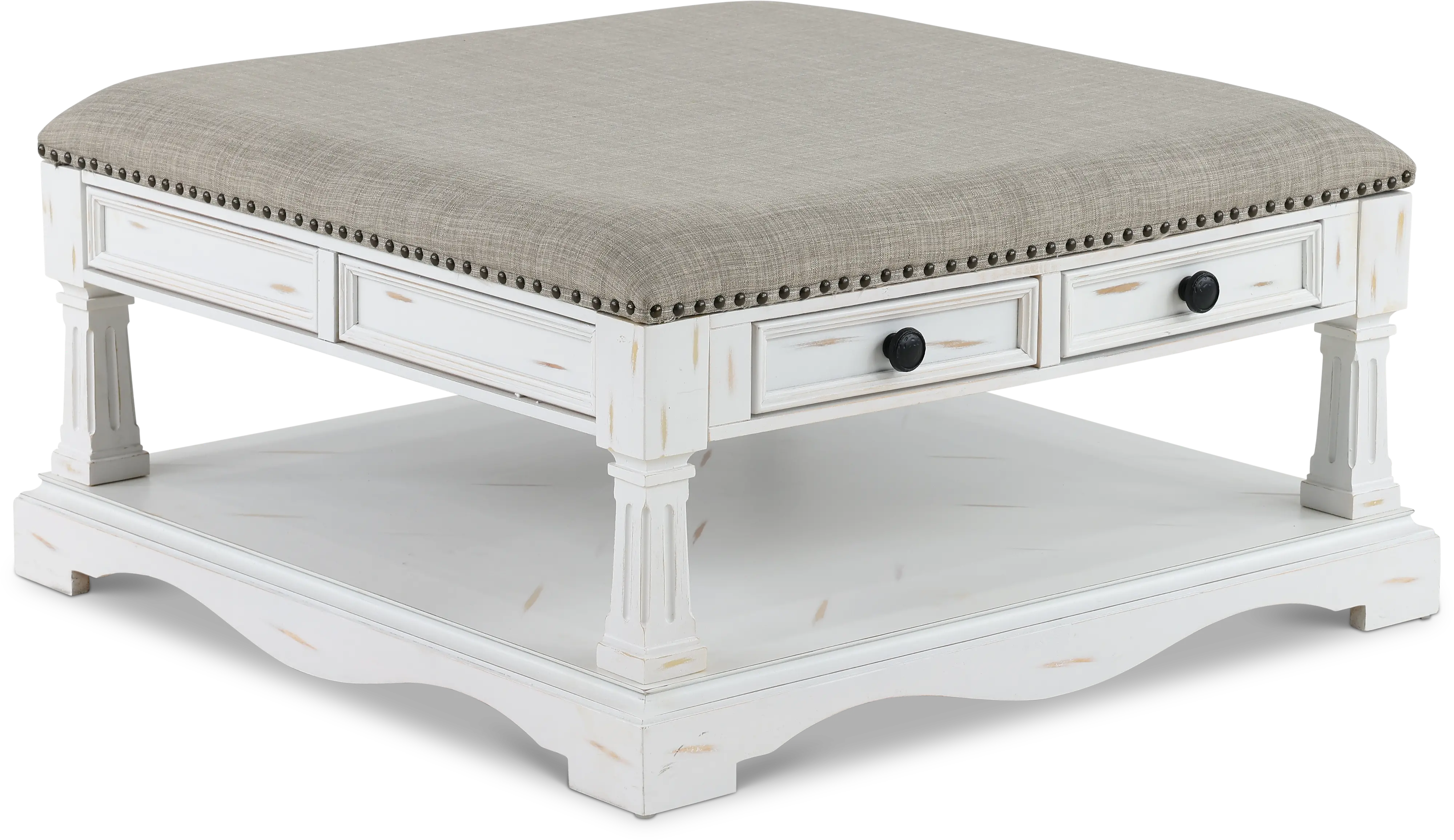 Belhamy Park White and Gray Cocktail Table-5