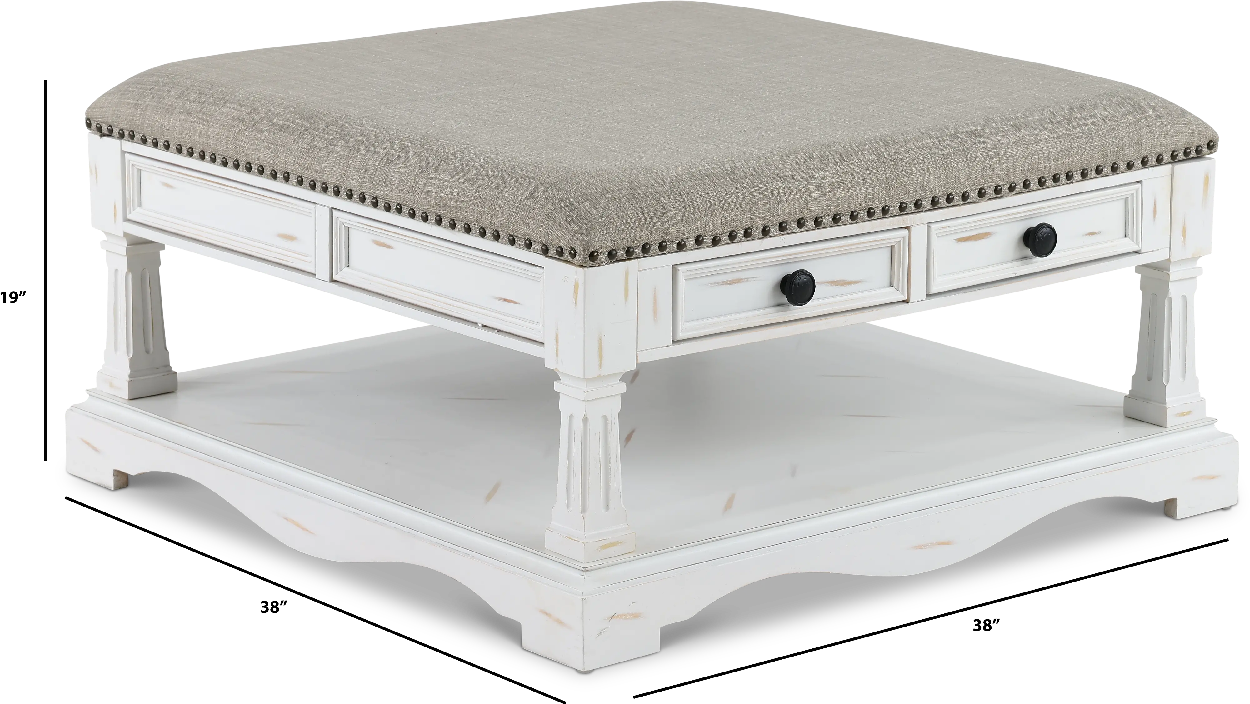 Belhamy Park White and Gray Cocktail Table-3