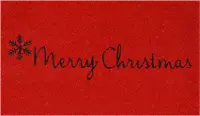 101781729 Red Merry Christmas Doormat
