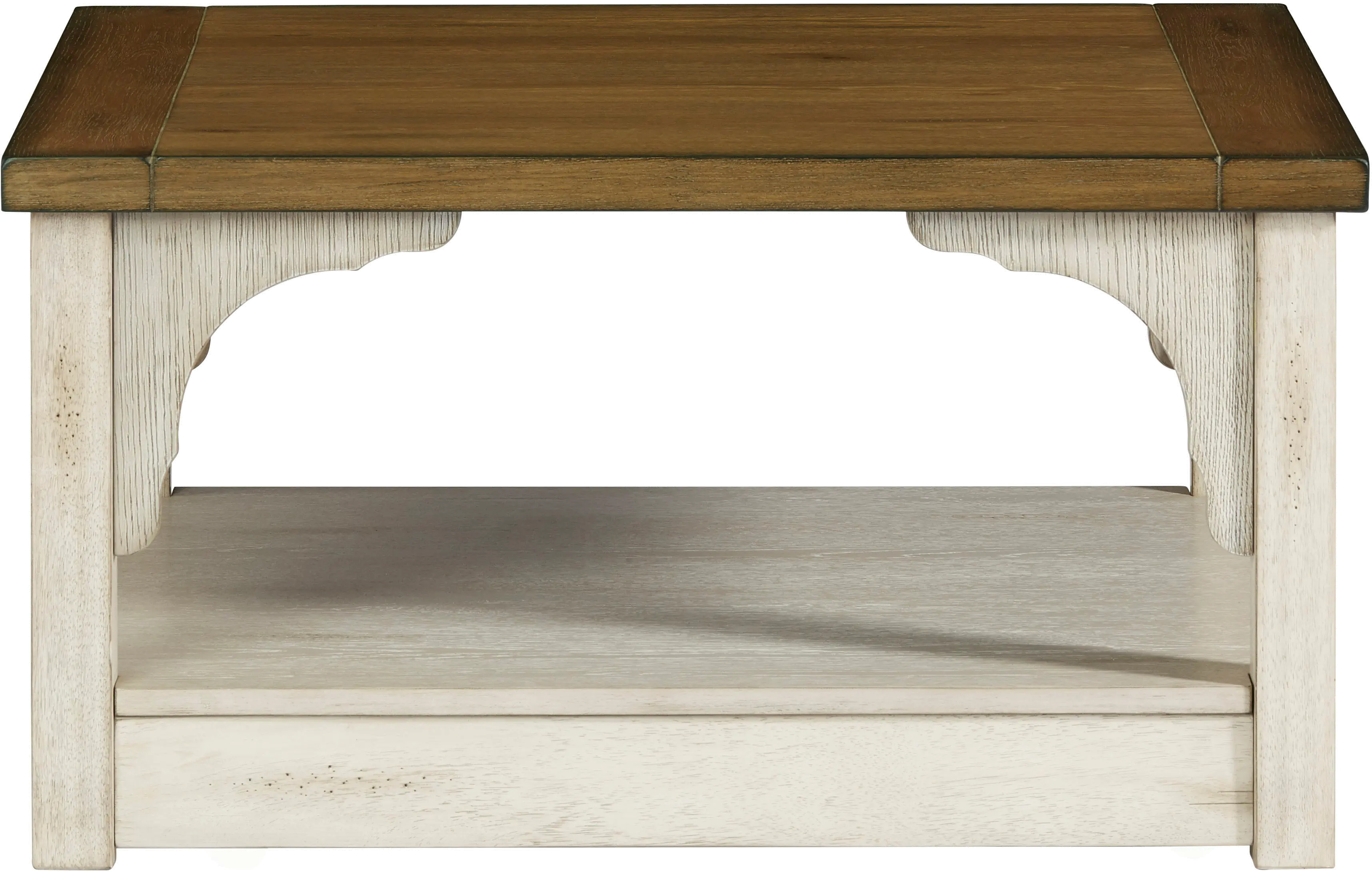 Wellington Place Oak and Antique White Square Coffee Table-3