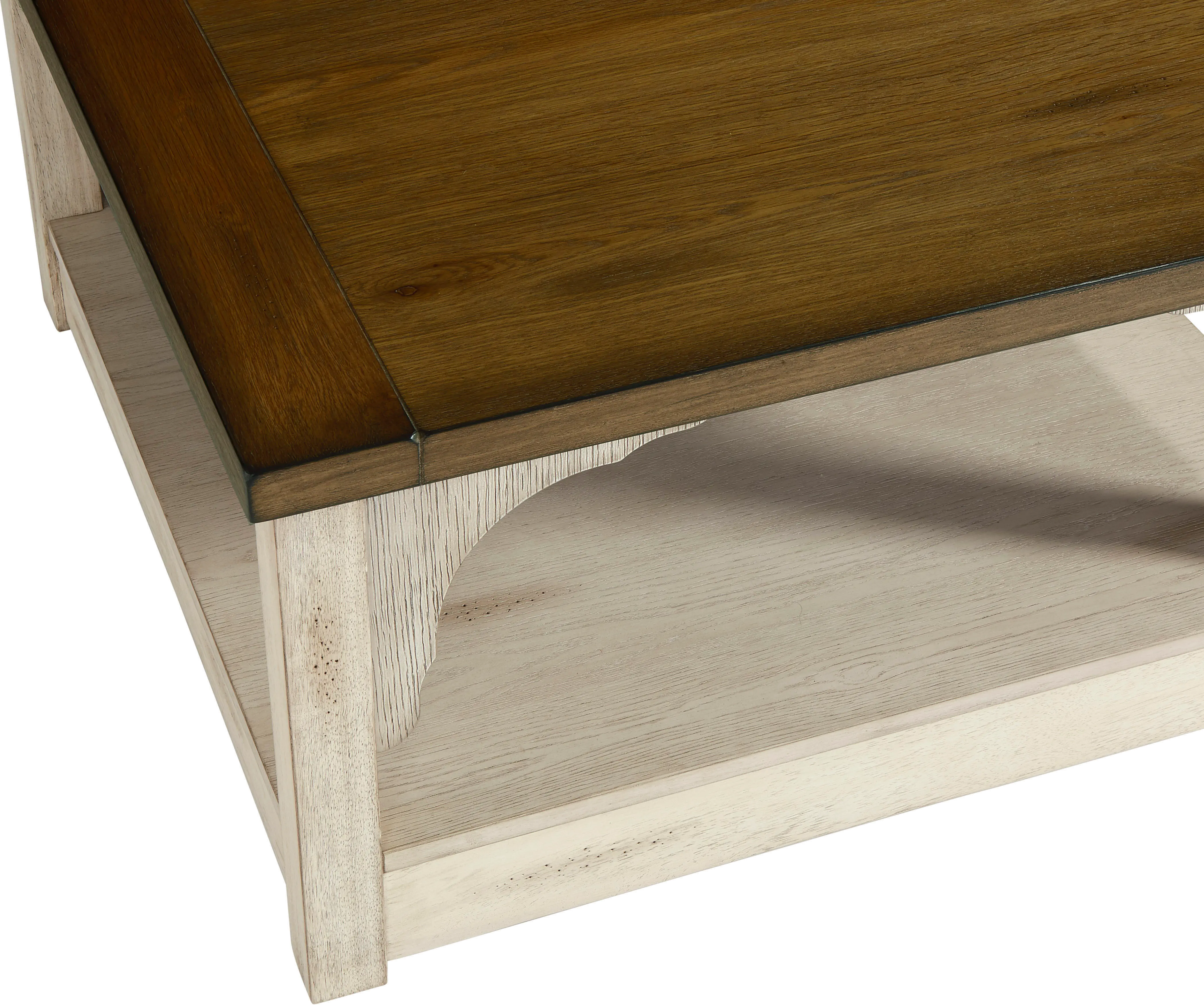 Wellington Place Oak and Antique White Square Coffee Table-4