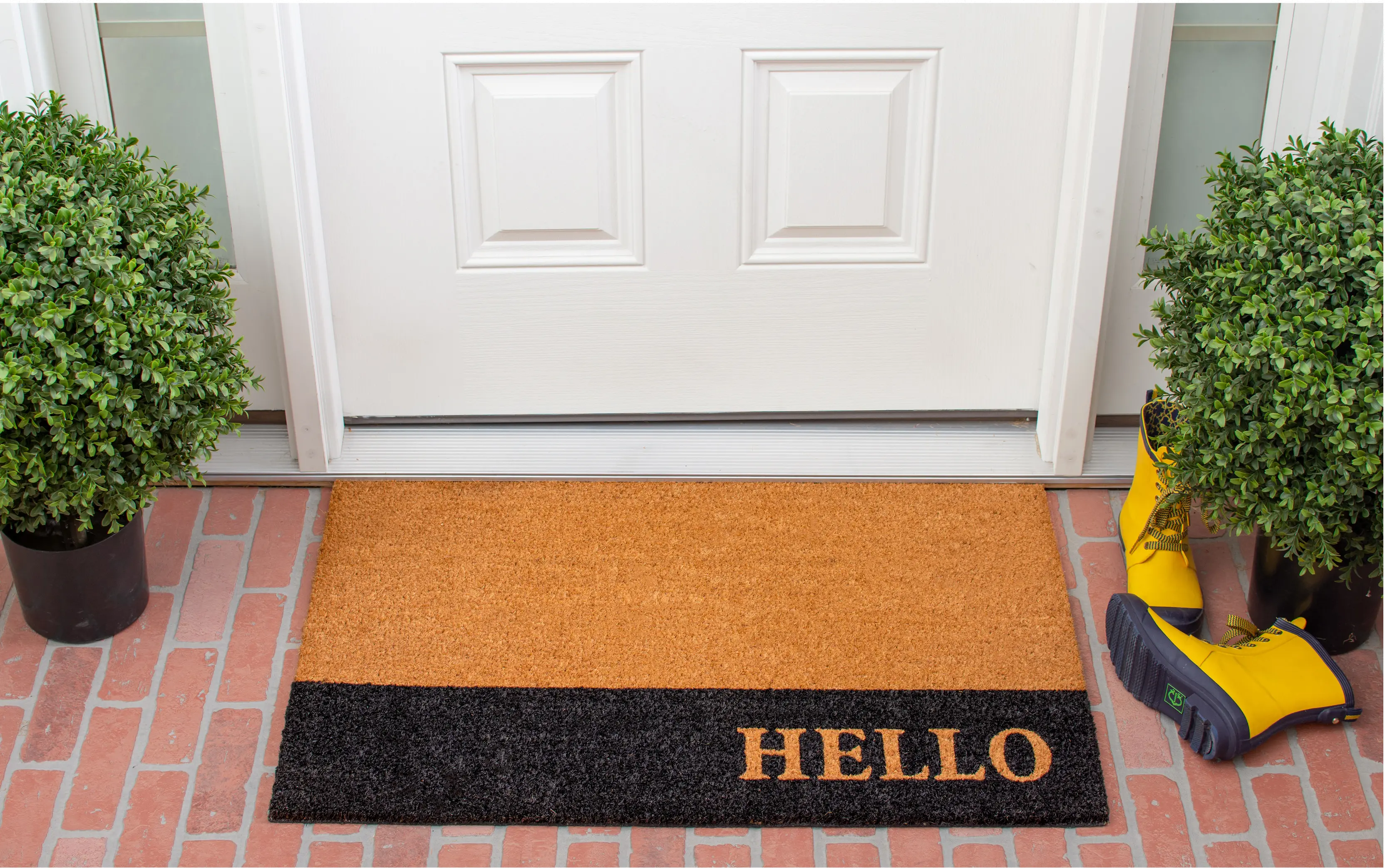 104862436 Hello Black Stripe Doormat-2