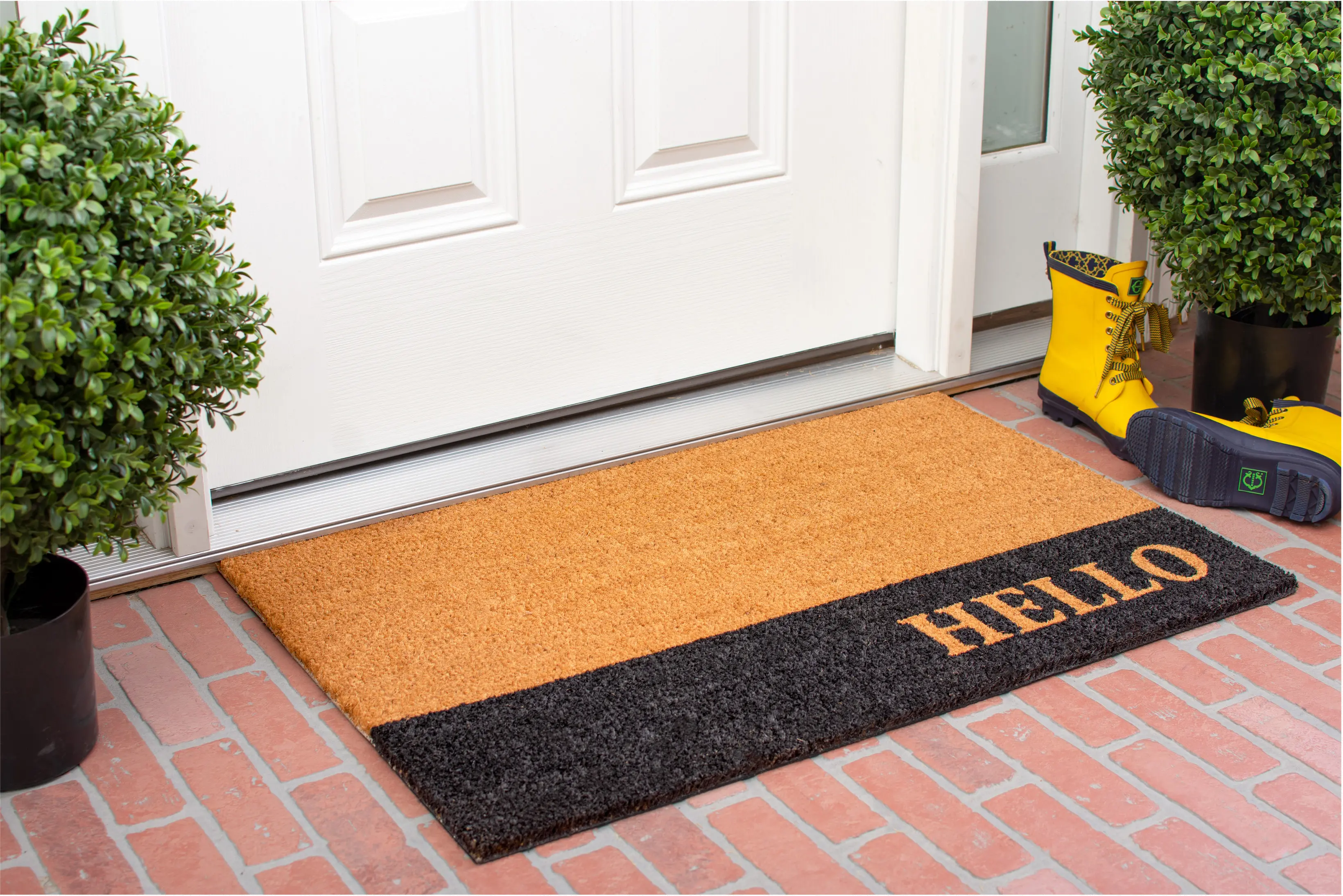 104863048 Hello Black Stripe Doormat-3