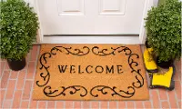120362436 Welcome Curly Q Doormat
