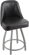 Grizzly Black Upholstered Swivel Counter Height Stool