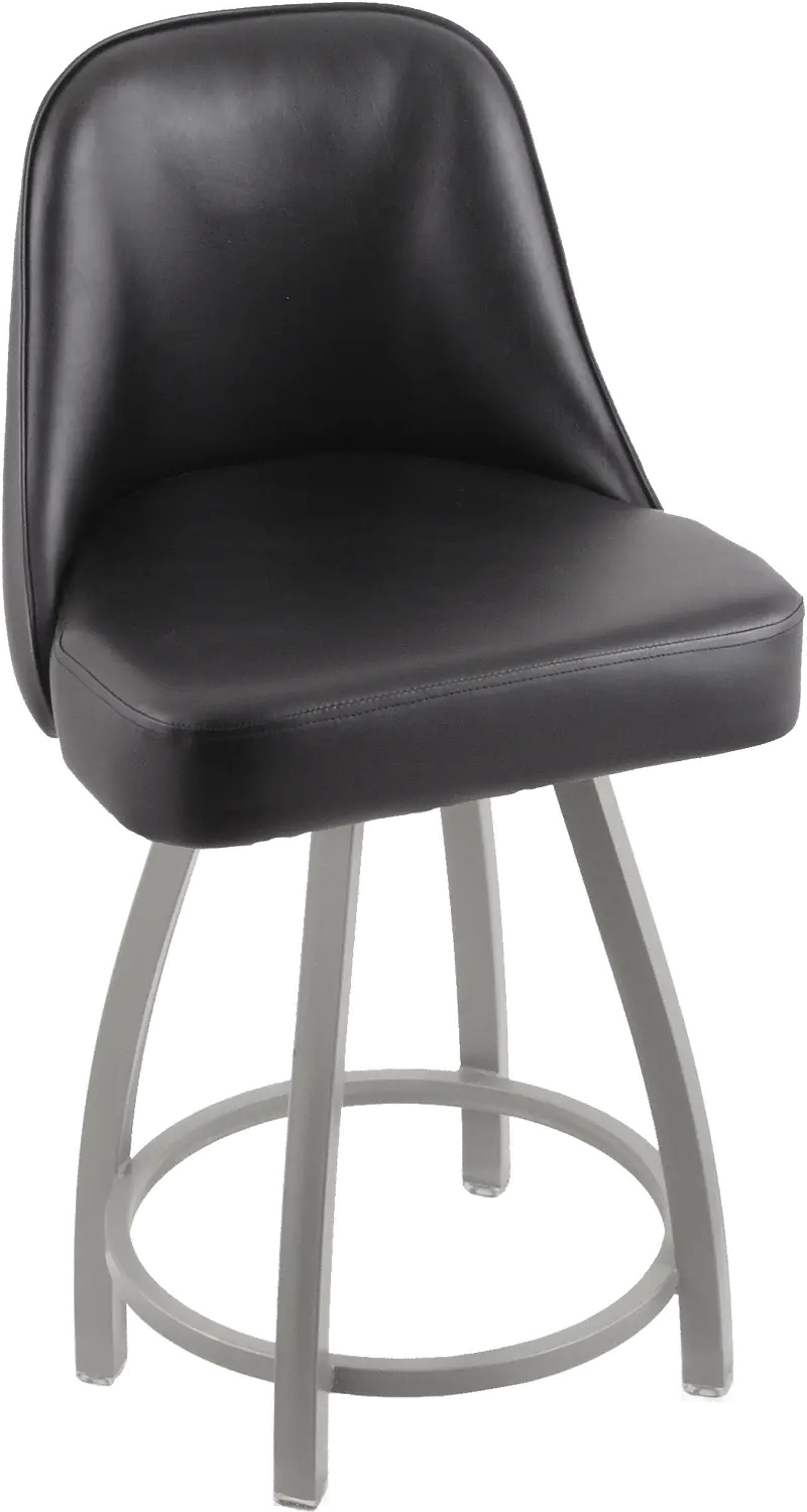 Grizzly Black Upholstered Swivel Counter Height Stool