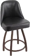 Grizzly Bronze Metal Upholstered Swivel Counter Height Stool