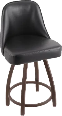 Grizzly Bronze Metal Upholstered Swivel Counter Height Stool